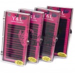 Gene false fir cu fir Y&L Lashes, tip banda D/0.20 de 12mm + 4 Paduri din Gel